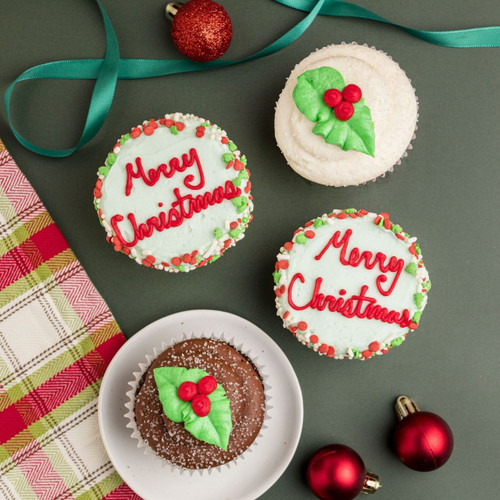 Holly Jolly Christmas Cupcake 12-box view 3