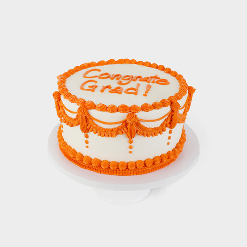 Orange & White Vintage Graduation Cake
