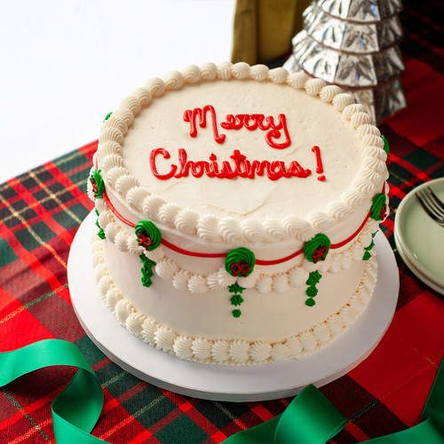 Vintage Christmas Wreath Cake view 3