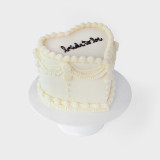 White Vintage Heart Cake