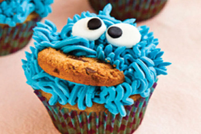 How to make cookie monster cupcakes 